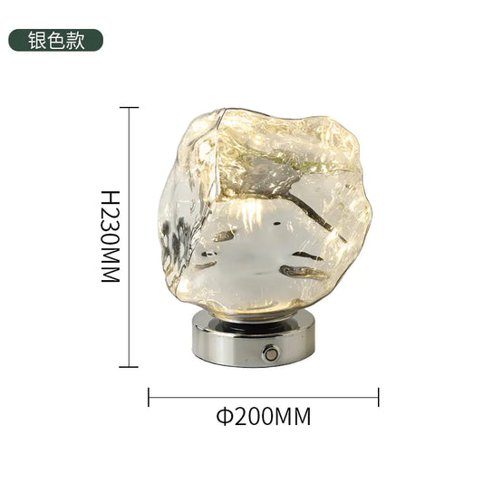 Lámpara de lujo de Vidrio y Piedra Lava Creativa para Decoración de Dormitorio