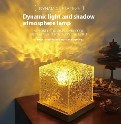 Lámpara de Ambiente Luz y Sombra con Ondas de Agua Rotativas