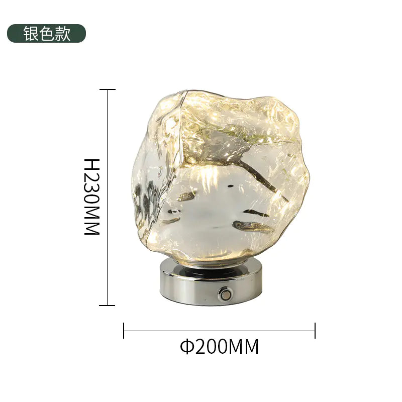 Lámpara de lujo de Vidrio y Piedra Lava Creativa para Decoración de Dormitorio