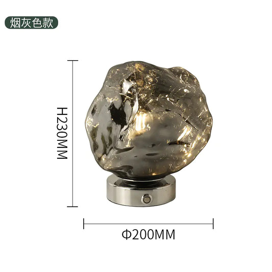 Lámpara de lujo de Vidrio y Piedra Lava Creativa para Decoración de Dormitorio